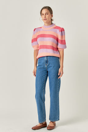 ENGLISH FACTORY - Stripe Mockneck Sweater - SWEATERS & KNITS available at Objectrare