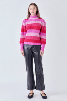 ENGLISH FACTORY - Stripe Mockneck Sweater - SWEATERS & KNITS available at Objectrare