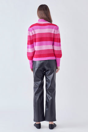 ENGLISH FACTORY - Stripe Mockneck Sweater - SWEATERS & KNITS available at Objectrare