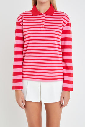 ENGLISH FACTORY - Stripe Long Sleeve Knit Top - TOPS available at Objectrare