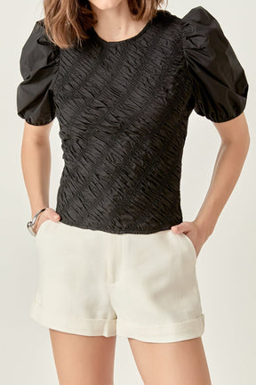 ENGLISH FACTORY - Asymmetrical Smocked Top - TOPS available at Objectrare