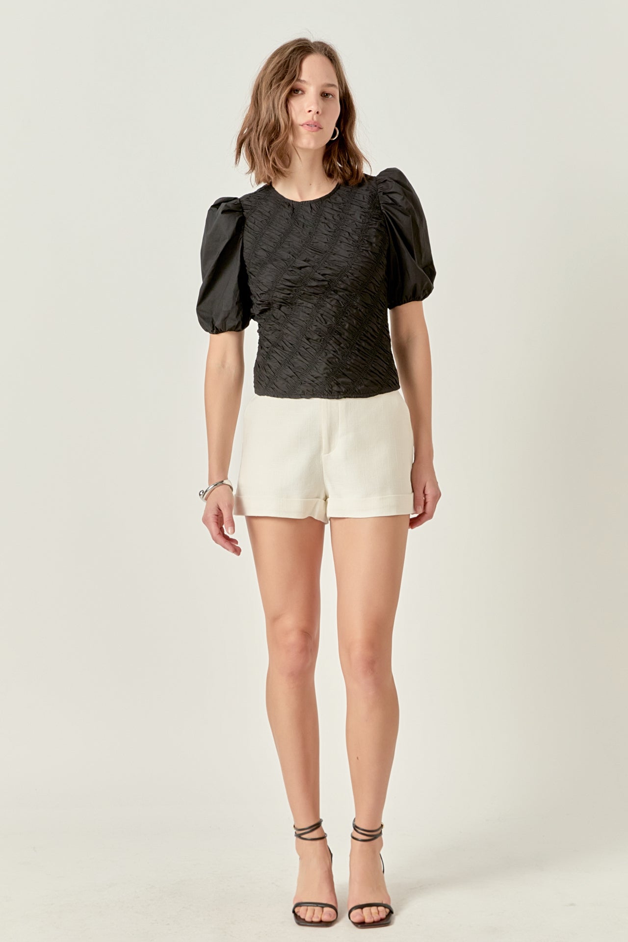 ENGLISH FACTORY - Asymmetrical Smocked Top - TOPS available at Objectrare