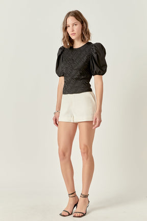 ENGLISH FACTORY - Asymmetrical Smocked Top - TOPS available at Objectrare