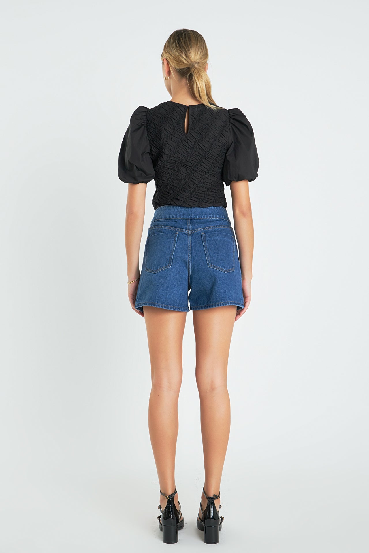 ENGLISH FACTORY - Asymmetrical Smocked Top - TOPS available at Objectrare