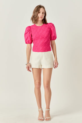 ENGLISH FACTORY - Asymmetrical Smocked Top - TOPS available at Objectrare