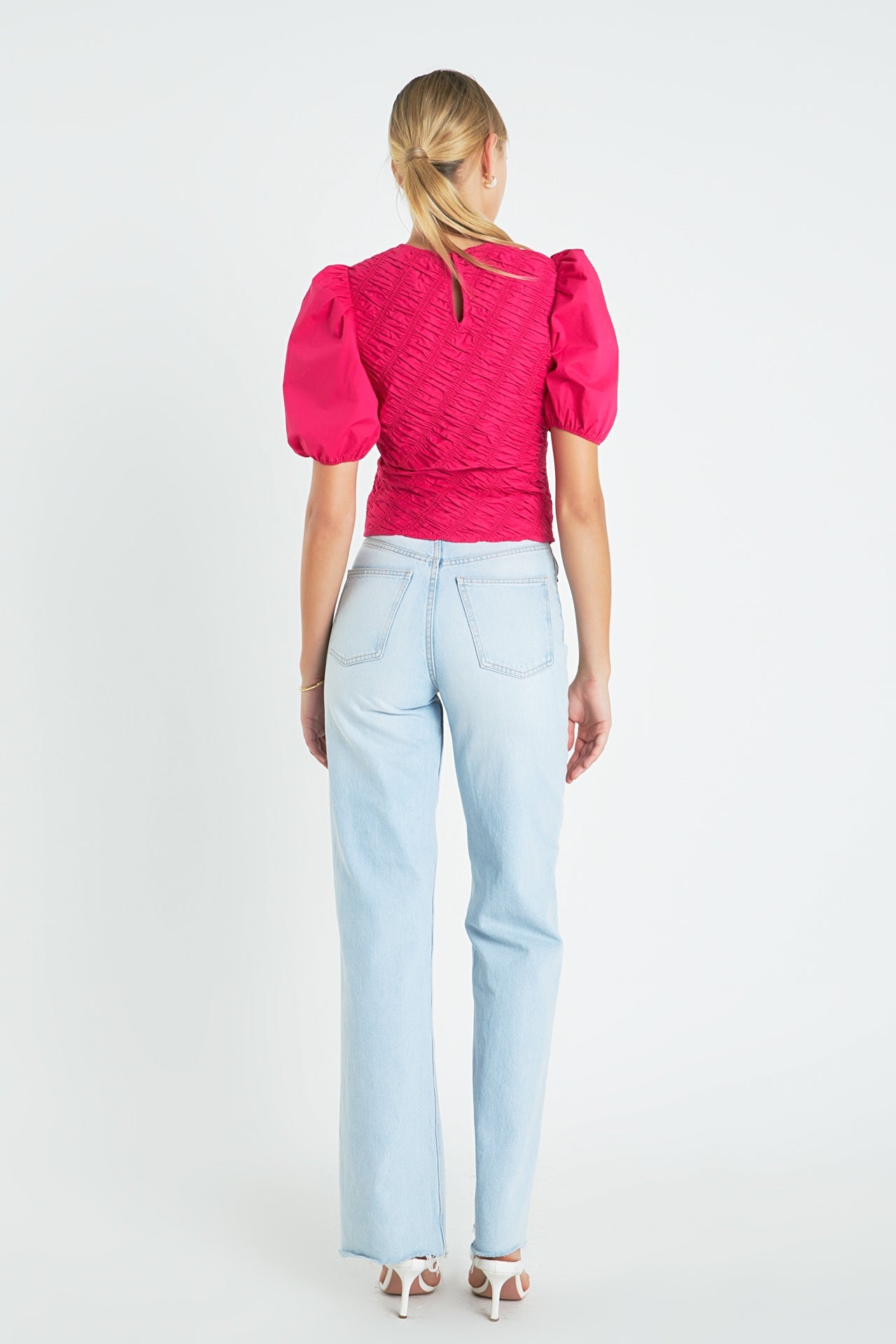 ENGLISH FACTORY - Asymmetrical Smocked Top - TOPS available at Objectrare