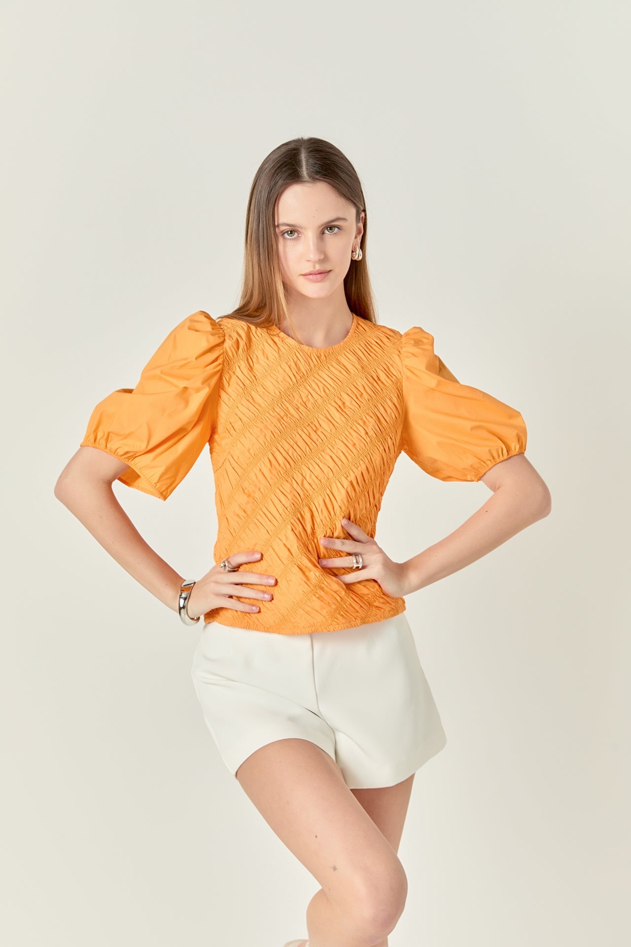 ENGLISH FACTORY - Asymmetrical Smocked Top - TOPS available at Objectrare