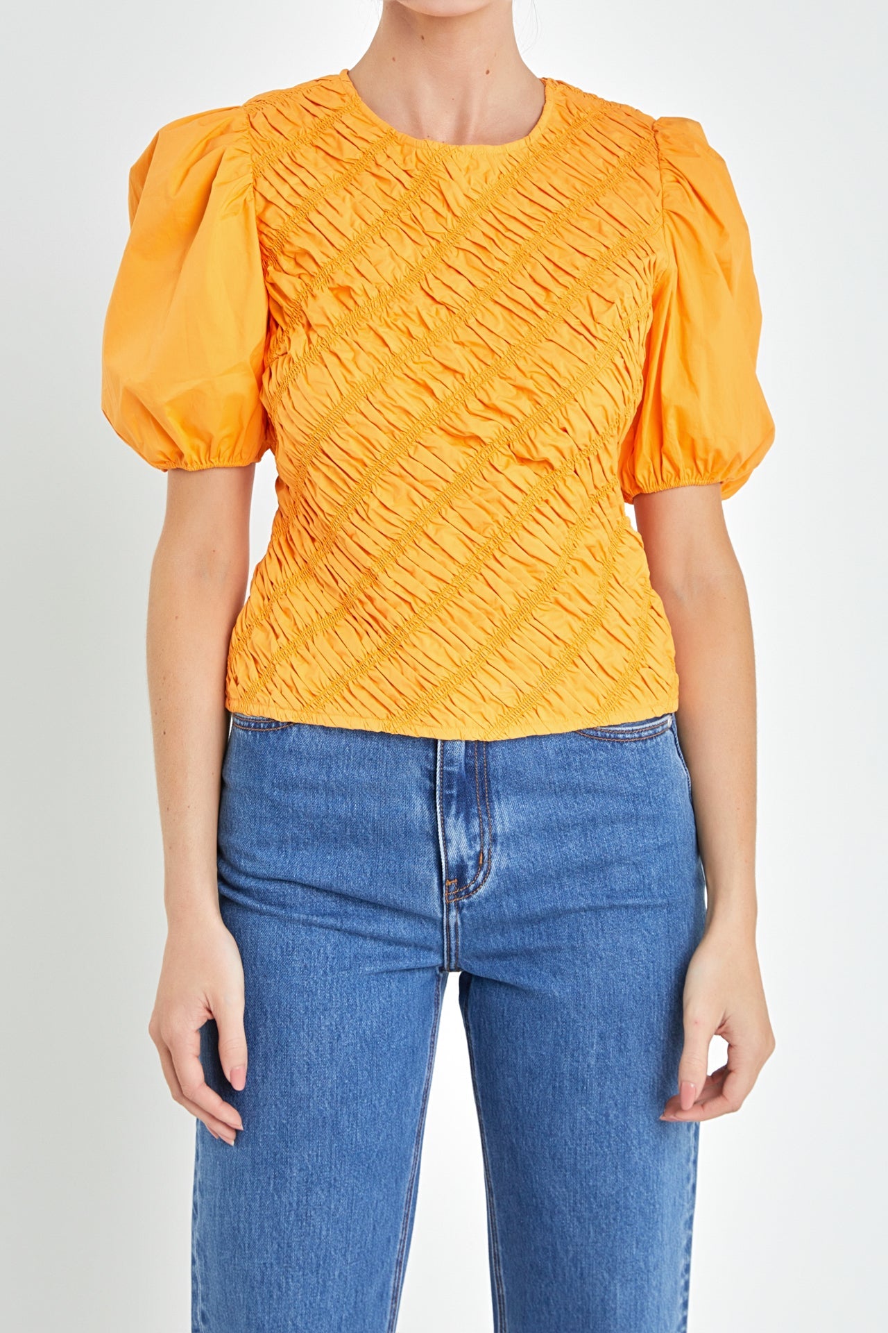 ENGLISH FACTORY - Asymmetrical Smocked Top - TOPS available at Objectrare