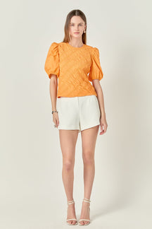 ENGLISH FACTORY - Asymmetrical Smocked Top - TOPS available at Objectrare