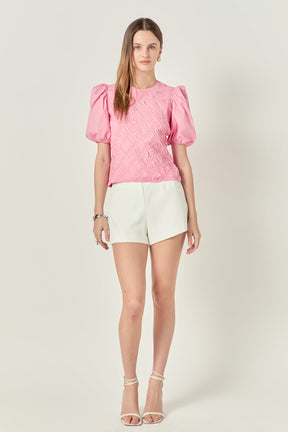 ENGLISH FACTORY - Asymmetrical Smocked Top - TOPS available at Objectrare