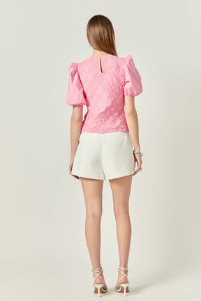 ENGLISH FACTORY - Asymmetrical Smocked Top - TOPS available at Objectrare