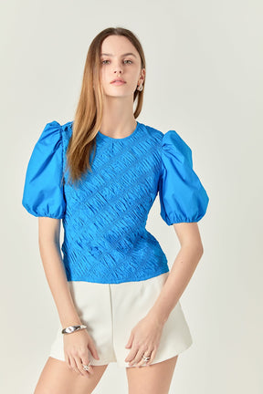 ENGLISH FACTORY - Asymmetrical Smocked Top - TOPS available at Objectrare