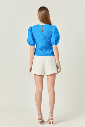 ENGLISH FACTORY - Asymmetrical Smocked Top - TOPS available at Objectrare