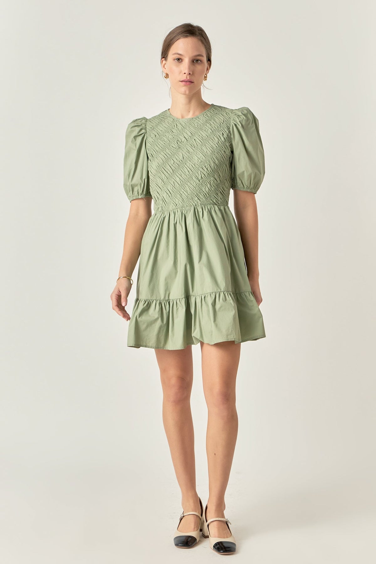 ENGLISH FACTORY - Asymmetrical Smocked Mini Dress - DRESSES available at Objectrare