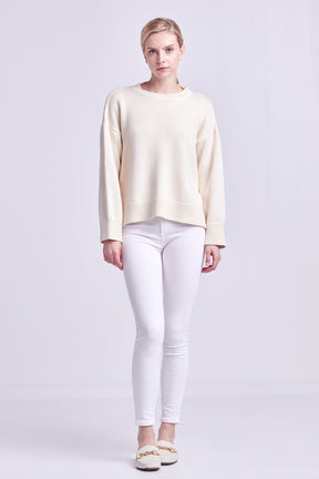 ENGLISH FACTORY - Side Tie Crewneck Sweater - SWEATERS & KNITS available at Objectrare