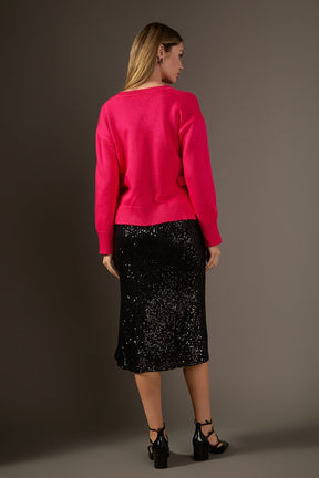 ENGLISH FACTORY - Side Tie Crewneck Sweater - SWEATERS & KNITS available at Objectrare