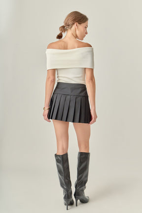 Pleats Detailed Mini Skort