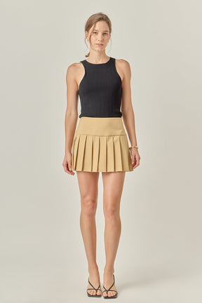 ENGLISH FACTORY - Pleats Detailed Mini Skort - SKORTS available at Objectrare