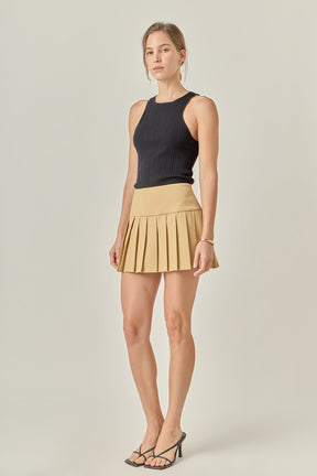 ENGLISH FACTORY - Pleats Detailed Mini Skort - SKORTS available at Objectrare