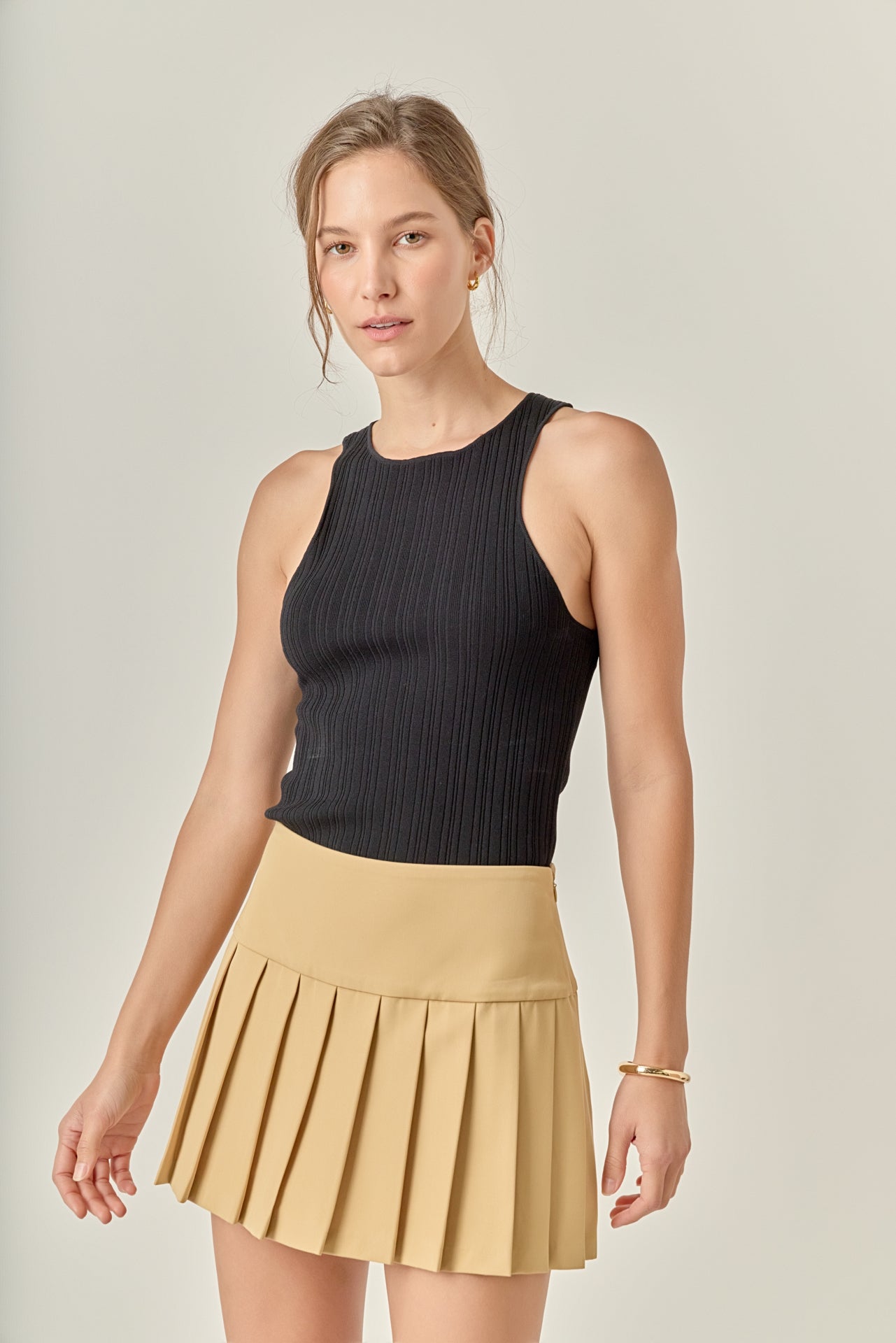 ENGLISH FACTORY - Pleats Detailed Mini Skort - SKORTS available at Objectrare
