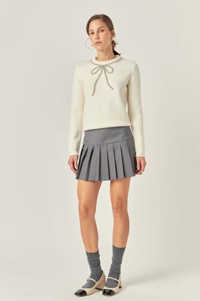 ENGLISH FACTORY - Pleats Detailed Mini Skort - SKORTS available at Objectrare