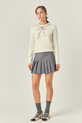 ENGLISH FACTORY - English Factory - Pleats Detailed Mini Skort - SKORTS available at Objectrare