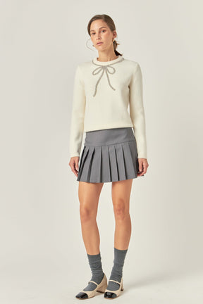 ENGLISH FACTORY - English Factory - Pleats Detailed Mini Skort - SKORTS available at Objectrare