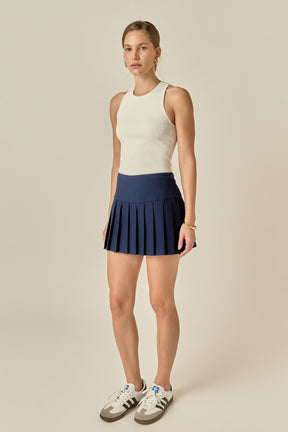 ENGLISH FACTORY - Pleats Detailed Mini Skort - SKORTS available at Objectrare