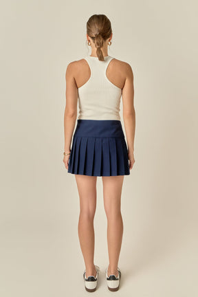ENGLISH FACTORY - Pleats Detailed Mini Skort - SKORTS available at Objectrare