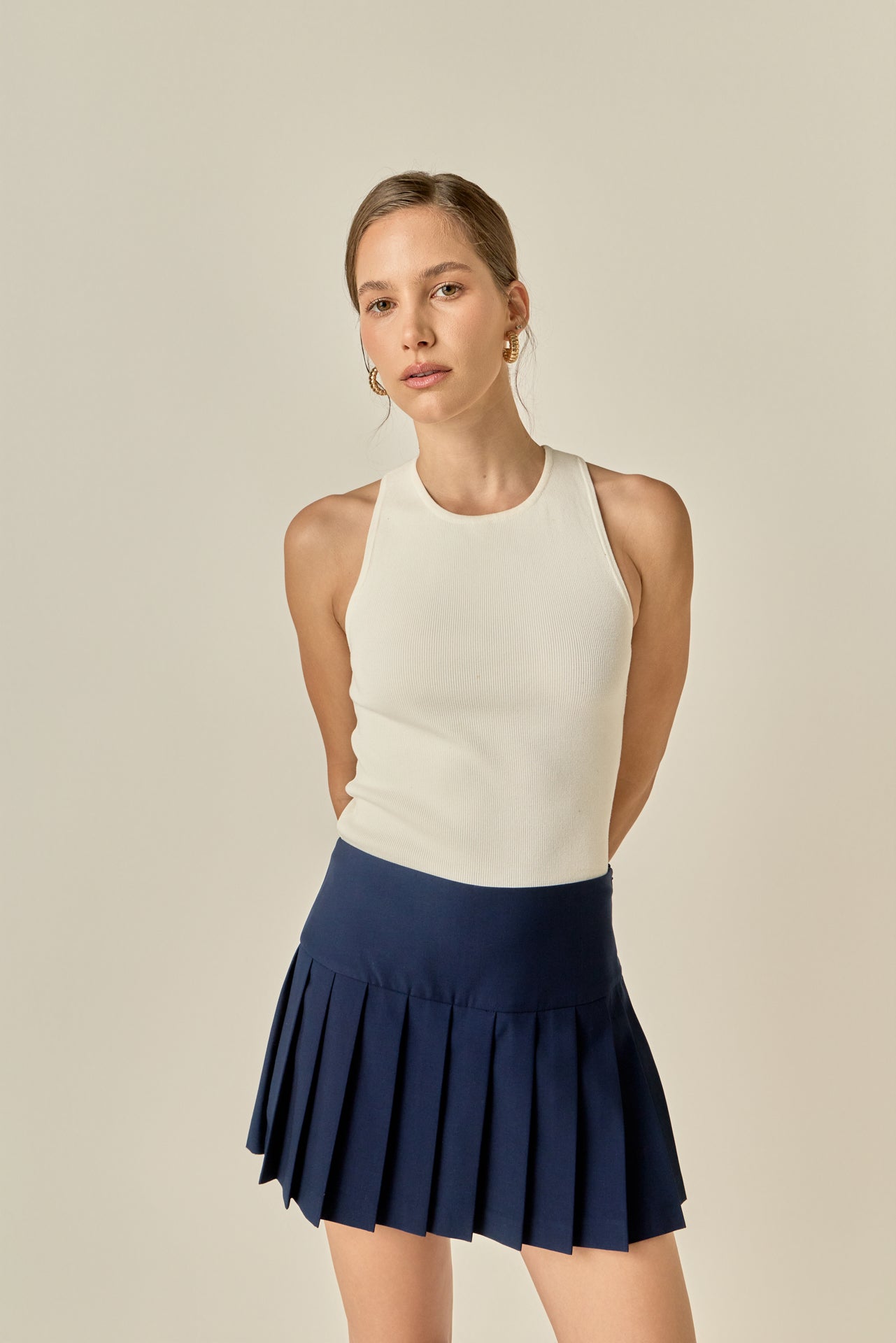 ENGLISH FACTORY - Pleats Detailed Mini Skort - SKORTS available at Objectrare