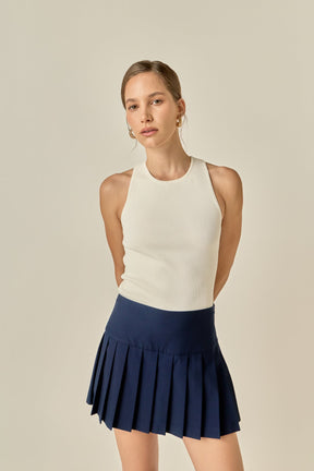 ENGLISH FACTORY - Pleats Detailed Mini Skort - SKORTS available at Objectrare