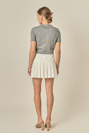 ENGLISH FACTORY - Pleats Detailed Mini Skort - SKORTS available at Objectrare