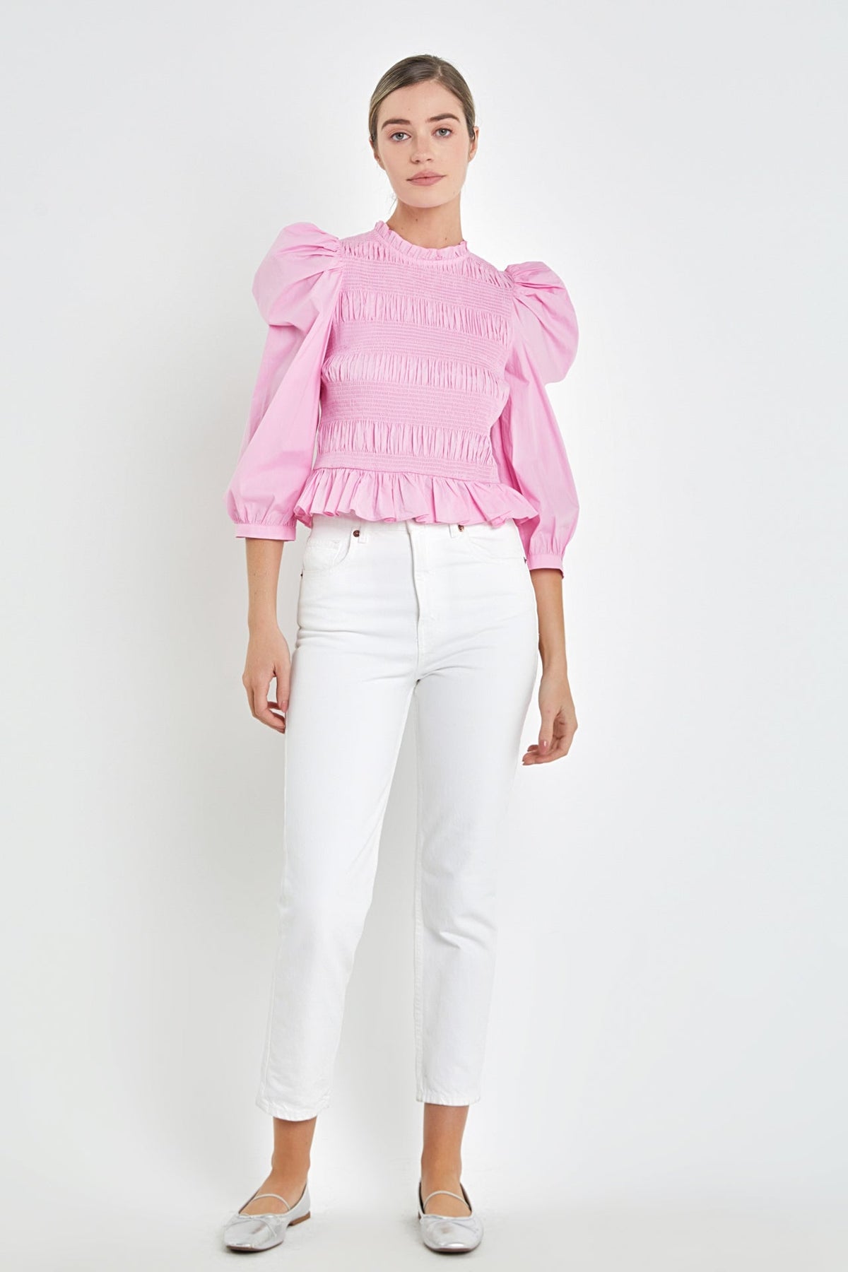 ENGLISH FACTORY - English Factory - Smocking Detail Poplin Blouse - SHIRTS & BLOUSES available at Objectrare