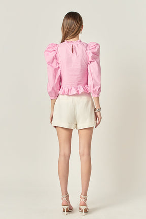 ENGLISH FACTORY - Smocking Detail Poplin Blouse - TOPS available at Objectrare
