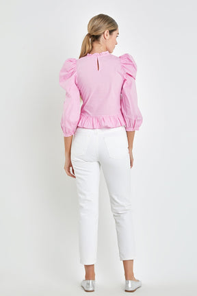 ENGLISH FACTORY - English Factory - Smocking Detail Poplin Blouse - SHIRTS & BLOUSES available at Objectrare