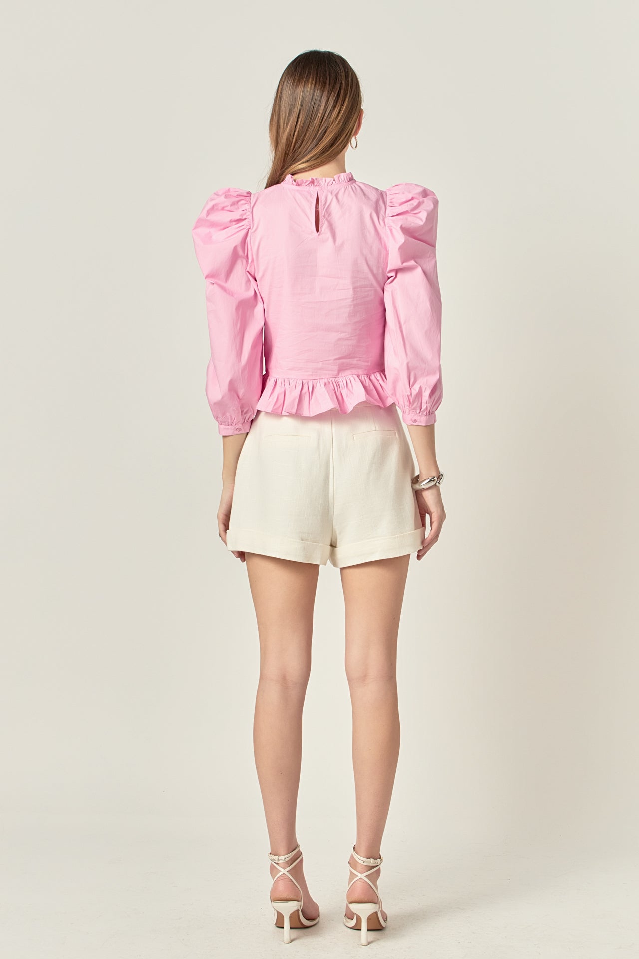 Smocking Detail Poplin Blouse