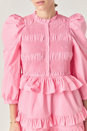 ENGLISH FACTORY - Smocking Detail Mini Dress - DRESSES available at Objectrare