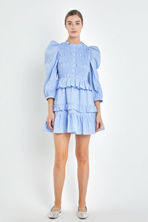 English Factory - Smocking Detail Mini Dress