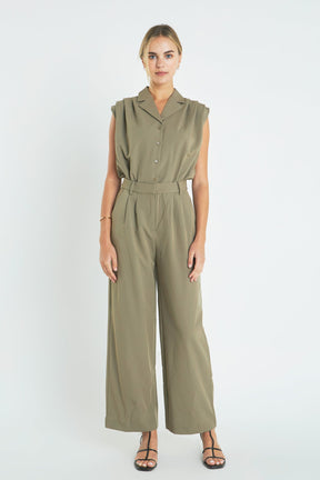 ENGLISH FACTORY - Pleated Sleeveless Jumpsuit - JUMPSUITS available at Objectrare