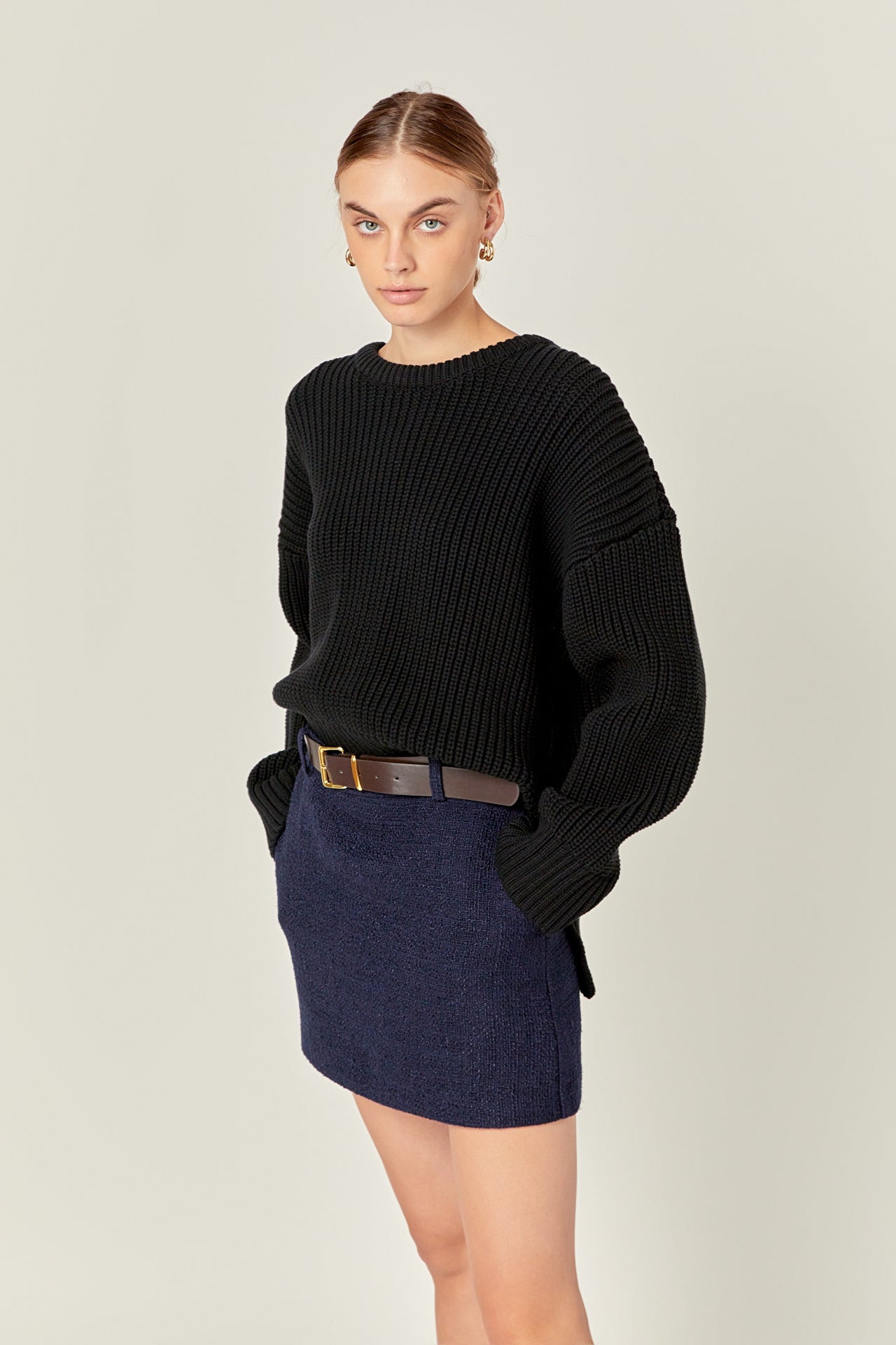 ENGLISH FACTORY - Oversize Ribbed Sweater - SWEATERS & KNITS available at Objectrare