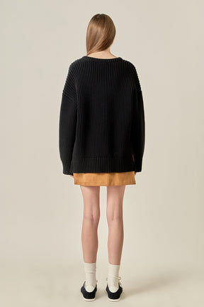 ENGLISH FACTORY - Oversize Ribbed Sweater - SWEATERS & KNITS available at Objectrare