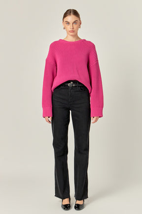 ENGLISH FACTORY - Oversize Ribbed Sweater - SWEATERS & KNITS available at Objectrare