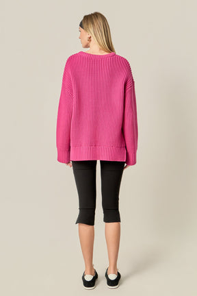 ENGLISH FACTORY - Oversize Ribbed Sweater - SWEATERS & KNITS available at Objectrare