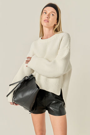 ENGLISH FACTORY - Oversize Ribbed Sweater - SWEATERS & KNITS available at Objectrare