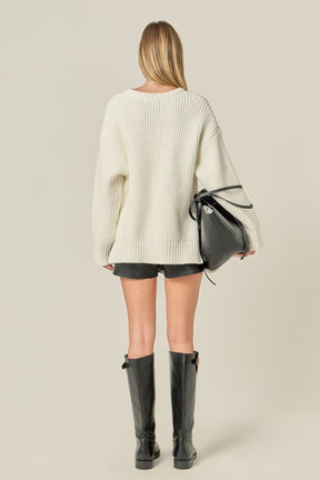 ENGLISH FACTORY - Oversize Ribbed Sweater - SWEATERS & KNITS available at Objectrare