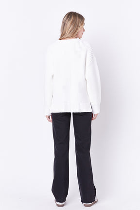 ENGLISH FACTORY - Oversize Ribbed Sweater - SWEATERS & KNITS available at Objectrare