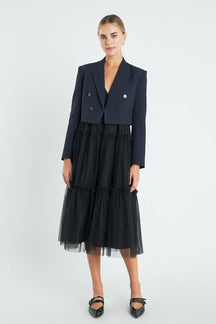ENGLISH FACTORY - Double Breasted Button Blazer - JACKETS available at Objectrare