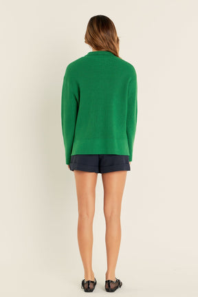 ENGLISH FACTORY - High-waisted Cuffed Shorts in Navy - SHORTS available at Objectrare