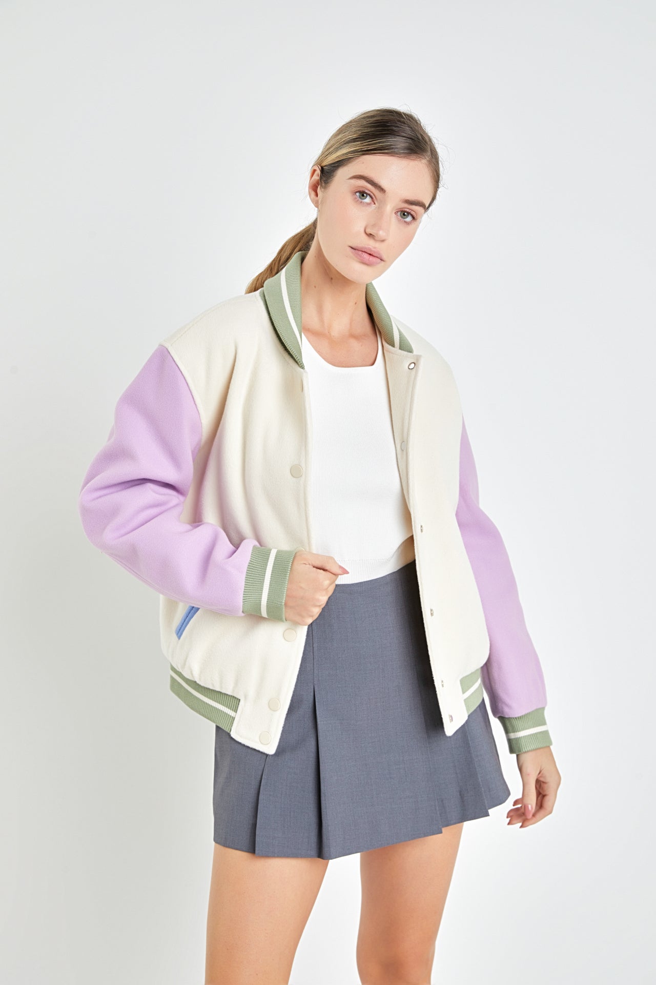 ENGLISH FACTORY - Colorblock Bomber Jacket - JACKETS available at Objectrare