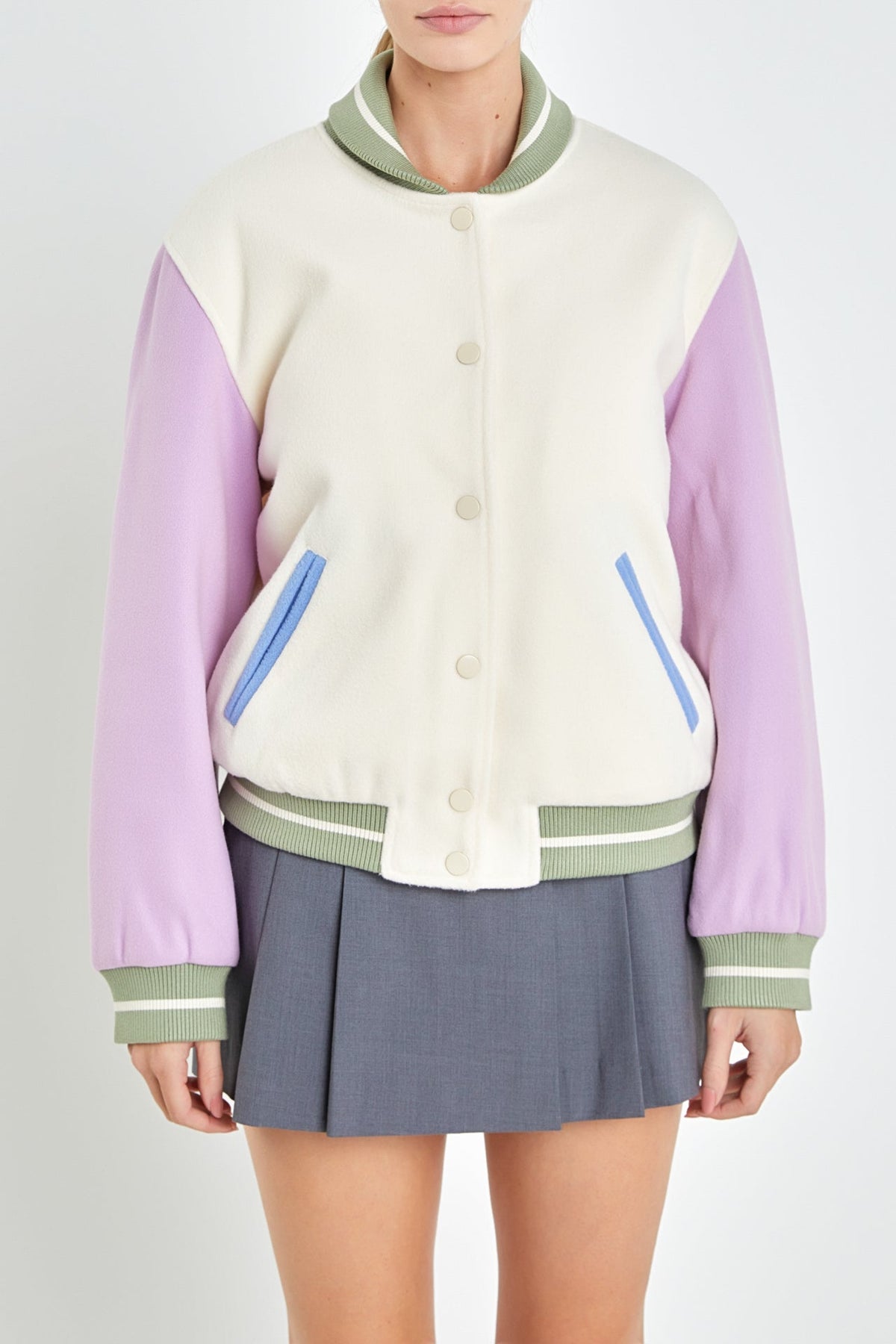 ENGLISH FACTORY - Colorblock Bomber Jacket - JACKETS available at Objectrare